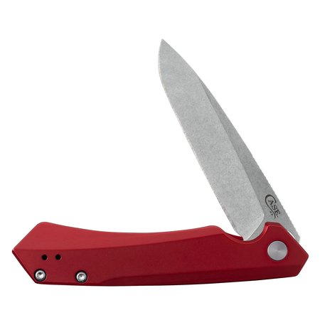 CASE CUTLERY Knife, Case Red Anodized Aluminum Kinzua with Spear S35VN Blade 64661